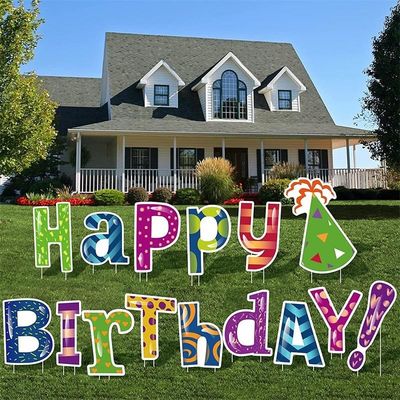 3mm 4mm Coroplast Yard Letters Tektura falista z tworzywa sztucznego Happy Birthday Sign