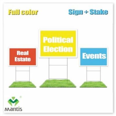 3mm Corflute Blank White Yard Signs 18x24 Z H Stakes