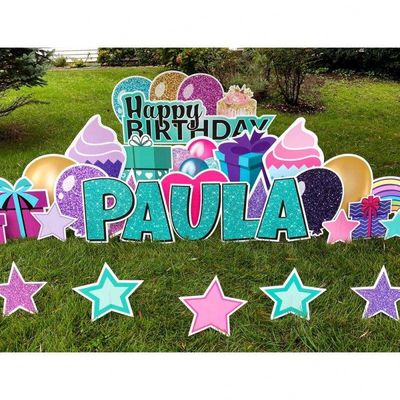 3mm 4mm Coroplast Yard Letters Tektura falista z tworzywa sztucznego Happy Birthday Sign